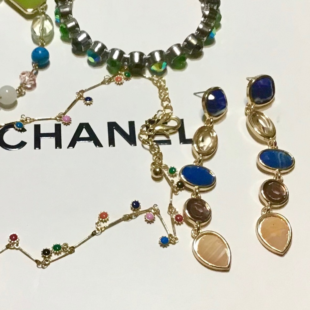 Vintage Gemstone summer drop earrings